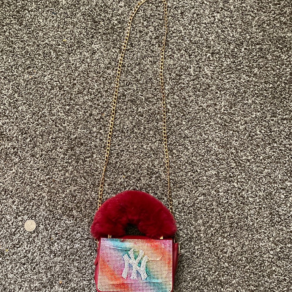 Red New York purse